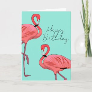 Cartes Pour Fêtes Annuelles Vœux d'anniversaire chaleureux aux flamants roses
