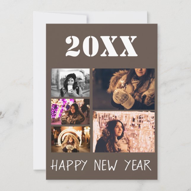 Cartes Pour Fêtes Annuelles Vœux de bonne année 2023 5 Collage photo (Devant)