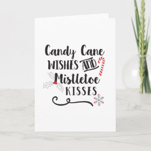 Cartes Pour Fêtes Annuelles vœux de canne en sucre et baisers de gui