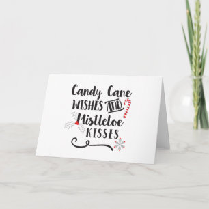 Cartes Pour Fêtes Annuelles vœux de canne en sucre et baisers de gui