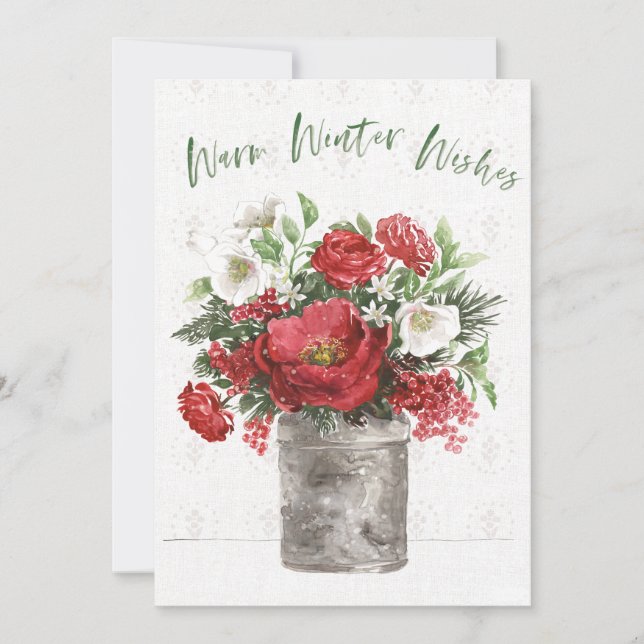 Cartes Pour Fêtes Annuelles Vœux de Chaleureux Hiver (Devant)