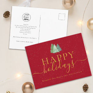 Cartes Pour Fêtes Annuelles Vœux de fin d'année de l'entreprise Logo de l'entr