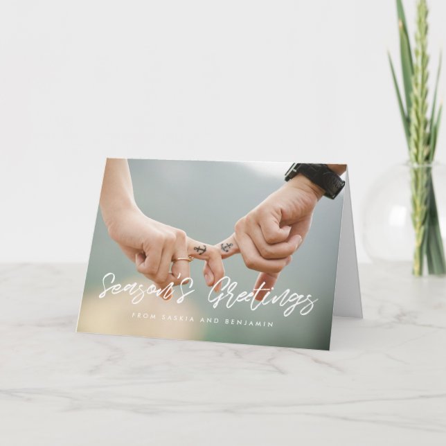 Cartes Pour Fêtes Annuelles Vœux de fin d'année en police blanche moderne (Devant)