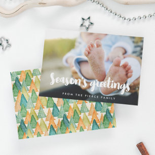 Cartes Pour Fêtes Annuelles Vœux de fin d'année Famille Moderne Photo 