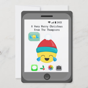 Cartes Pour Fêtes Annuelles Vœux de Joyeux Noël sur le thème des Emoji