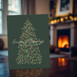 Cartes Pour Fêtes Annuelles Vœux de la saison Arbre de Noël moderne élégant