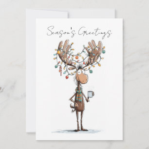 Cartes Pour Fêtes Annuelles Vœux de la saison avec orignal