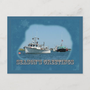 Cartes Pour Fêtes Annuelles Vœux de la saison - Bateaux du port de Chatham