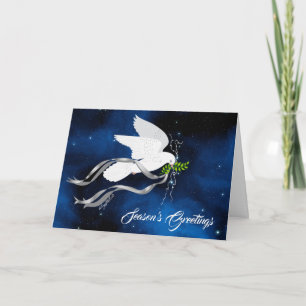Cartes Pour Fêtes Annuelles Vœux de la saison, Colombe blanche
