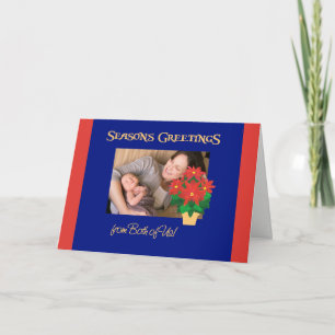 Cartes Pour Fêtes Annuelles Vœux de la saison des Poinsettias de nous deux