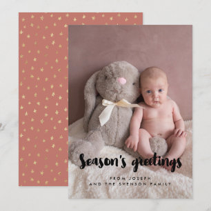 Cartes Pour Fêtes Annuelles Vœux de la saison Photo de famille moderne