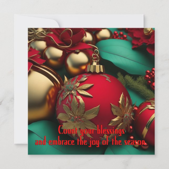 Cartes Pour Fêtes Annuelles Vœux de Noël (Devant)