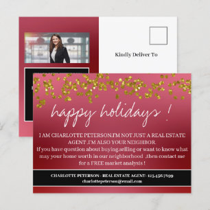 Cartes Pour Fêtes Annuelles Vœux de Noël Agent Immobilier Agriculture