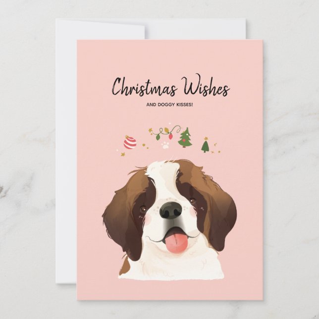 Cartes Pour Fêtes Annuelles Voeux de Noël & Baisers de chien (Devant)