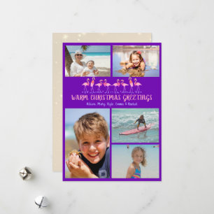 Cartes Pour Fêtes Annuelles Vœux de Noël chaleureux Photomontage de flamants r