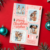 Vœux de Noël colorés amusants pour 4 photos