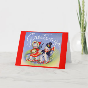 Cartes Pour Fêtes Annuelles Vœux de Noël de M. et Mme Snowman