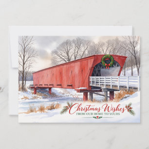 Cartes Pour Fêtes Annuelles Vœux de Noël de notre maison à la vôtre Pont couve