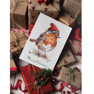 Cartes Pour Fêtes Annuelles Vœux de Noël de voyage de Robin anglais