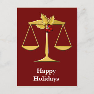 Cartes Pour Fêtes Annuelles Vœux de Noël d'entreprise juridique