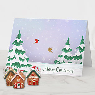 Cartes Pour Fêtes Annuelles Vœux de Noël des cardinaux d'hiver