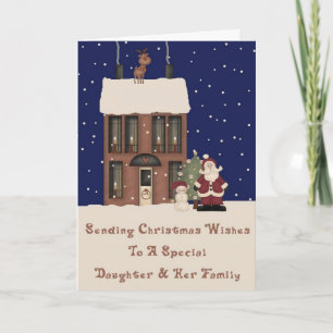 Cartes Pour Fêtes Annuelles Voeux de Noël du Pôle Nord Fille et famille