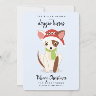 Cartes Pour Fêtes Annuelles Voeux de Noël et Baisers de Doggie 2020