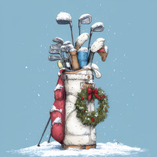 Cartes Pour Fêtes Annuelles Vœux de Noël… et une saison de golf anticipée, s'i