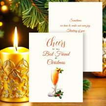 Vœux de Noël Meilleure Amie Peach Bellini
