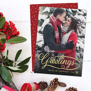 Cartes Pour Fêtes Annuelles voeux de Noël Parties scintillant d'or points de s