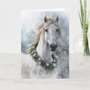 Cartes Pour Fêtes Annuelles Vœux de Noël pour les Fêtes de fin d'année Cheval