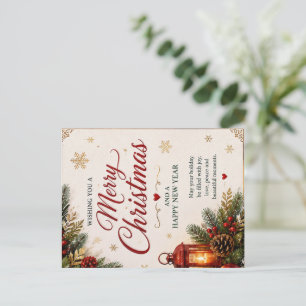 Cartes Pour Fêtes Annuelles Vœux de Noël rouge et or