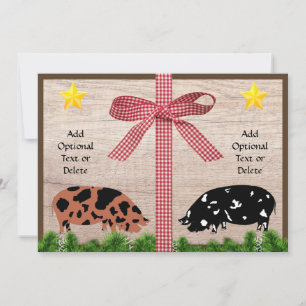 Cartes Pour Fêtes Annuelles Voeux de Noël Rustique Kunekune
