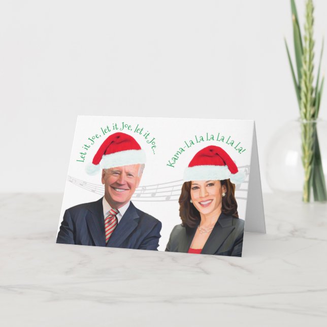 Cartes Pour Fêtes Annuelles Vœux de Noël sans Biden Harris Trump (Devant)