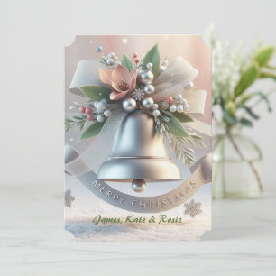Cartes Pour Fêtes Annuelles Voeux de Noël Silver Bell
