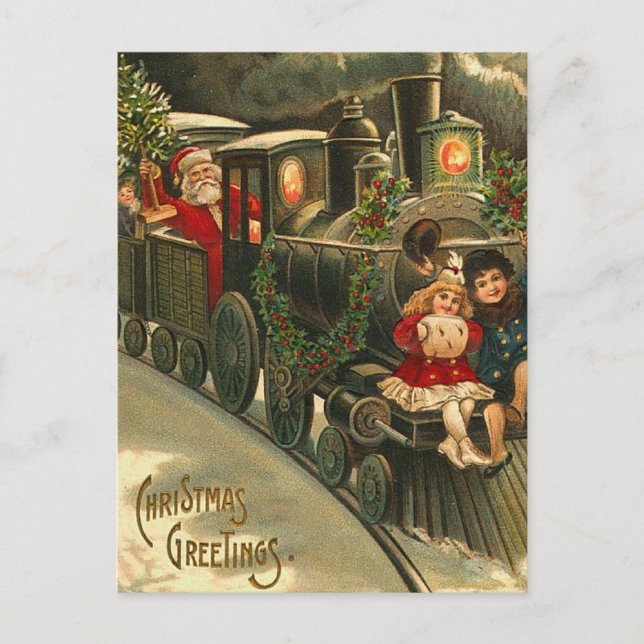 Cartes Pour Fêtes Annuelles Voeux de Noël Vintage (Devant)