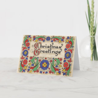 Cartes Pour Fêtes Annuelles Voeux de Noël Vintage avec bordure décorative