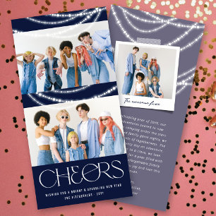 Cartes Pour Fêtes Annuelles Vœux de Nouvel An Lumières Étincelantes Photo Élég