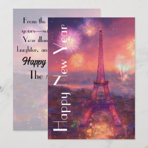 Cartes Pour Fêtes Annuelles Vœux de Nouvel An pour le ciel romantique de Paris