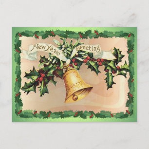 Cartes Pour Fêtes Annuelles VOEUX DE NOUVELLE ANNÉE & HOLLY par SHARON SHARPE