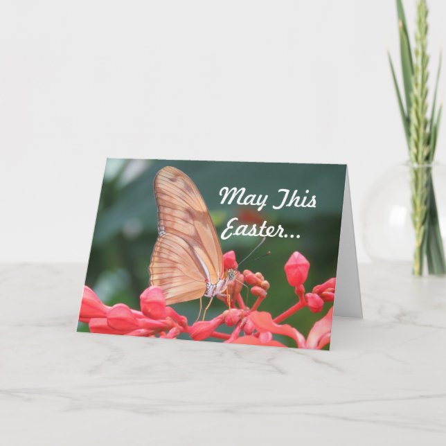 Cartes Pour Fêtes Annuelles Voeux de Pâques Papillon (Devant)
