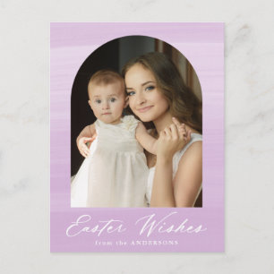 Cartes Pour Fêtes Annuelles Vœux de Pâques Photo Arche Aquarelle Violette 2