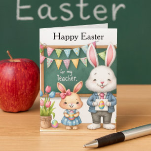 Cartes Pour Fêtes Annuelles Vœux de Pâques pour l'enseignant de la part des en