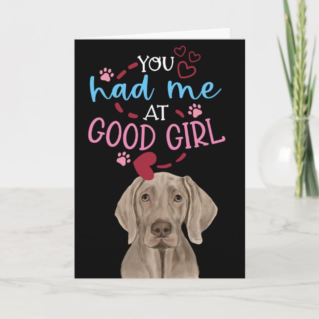 Cartes Pour Fêtes Annuelles Vœux de Saint-Valentin de votre Weimaraner (Devant)