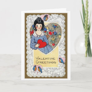 Cartes Pour Fêtes Annuelles "Voeux de Saint Valentin" Vintage