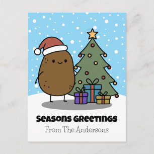 Cartes Pour Fêtes Annuelles Vœux de saison avec une pomme de terre