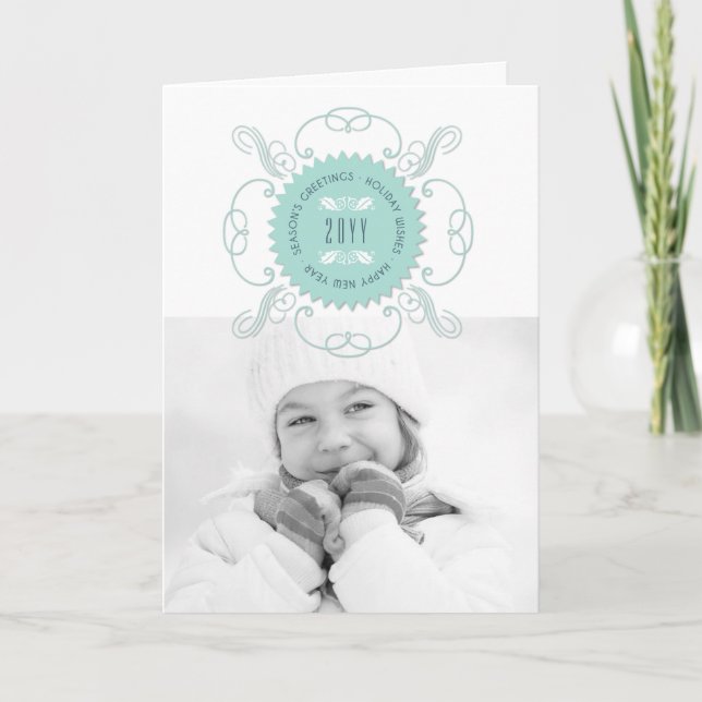 Cartes Pour Fêtes Annuelles Vœux de saison Bonne année Photo Blue Seal (Devant)