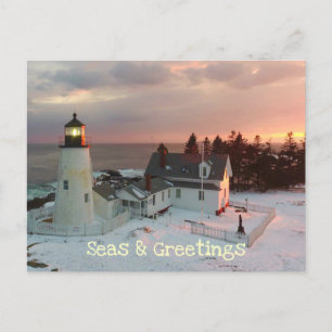 Cartes Pour Fêtes Annuelles Vœux de saison Phare du Maine
