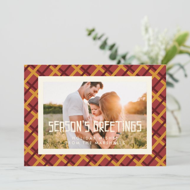 Cartes Pour Fêtes Annuelles Vœux de saison Photo du milieu du siècle (Debout devant)