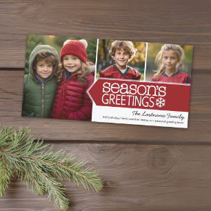 Cartes Pour Fêtes Annuelles Vœux de saison Rouge Blanc - 3 photos